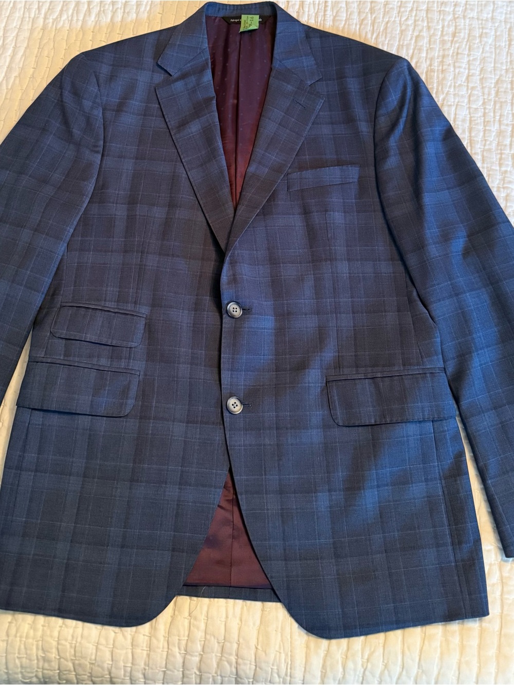 Coppley Reda Super 110’s Custom 3 Piece Plaid Wool Suit ~40R - Picture 2 of 12